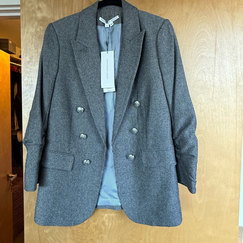 NWT Veronica Beard Beacon Gray Mélange Dickey Jacket Size 6 - Picture 4 of 12